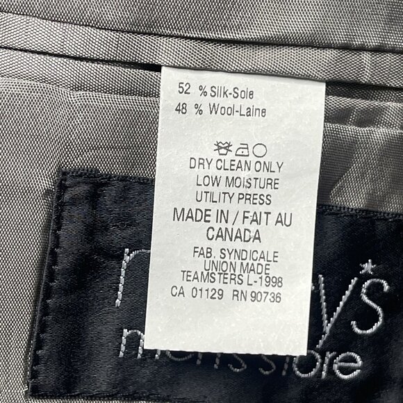 Lauren Ralph Lauren Mens Blazer Jacket Plaid Gray Wool & Silk Blend 42R - Picture 4 of 8